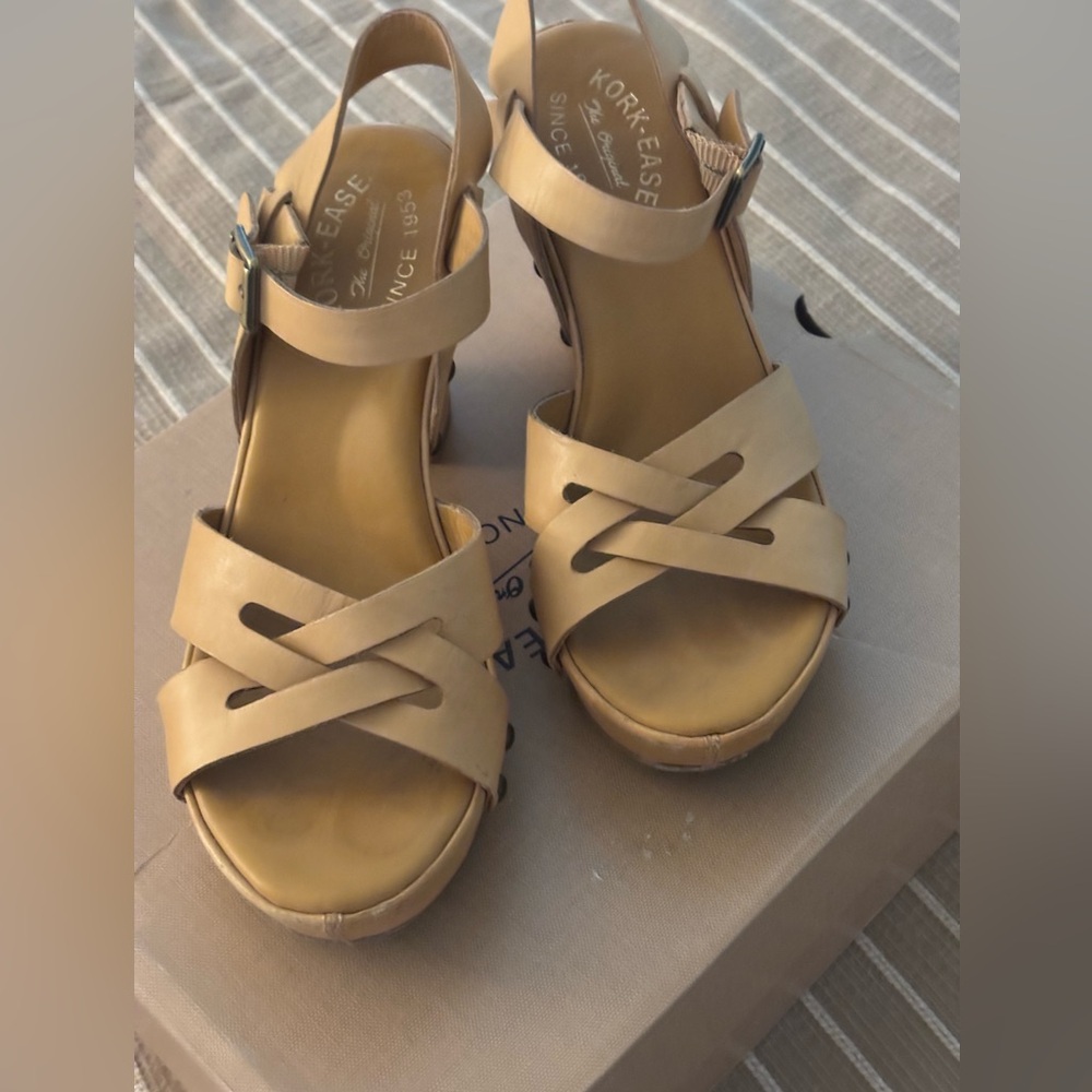 Kork-Ease Clog Sandals in Cream colored